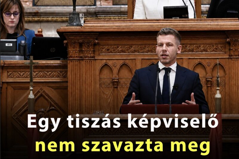 Az egyik Tisza képviselő nem szavazta meg Magyar Pétert Miniszterelnöknek. Kiderült, hogy ki.