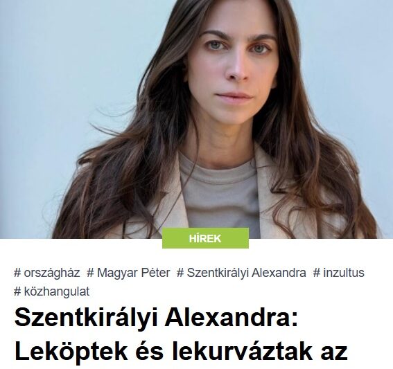 Szentkirályi Alexandra: Leköptek és lekurváztak az Országháznál