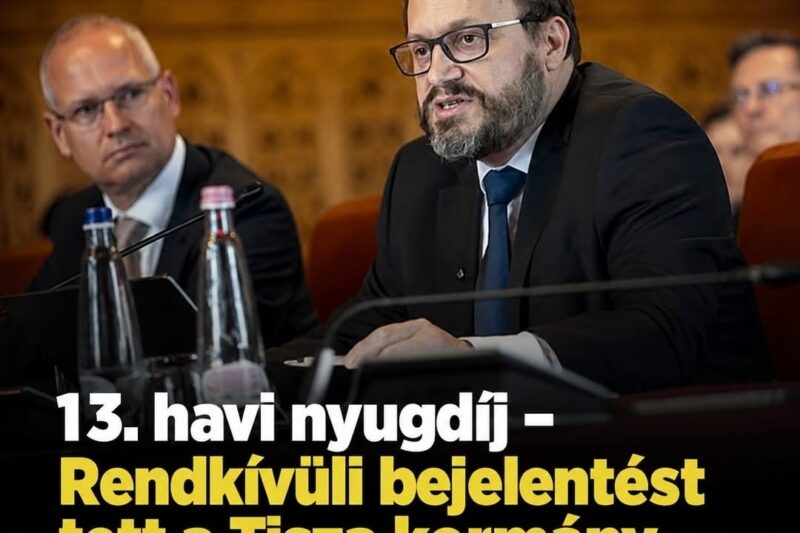 13. havi nyugdíj: rendkívüli bejelentést tett a Tisza-kormány