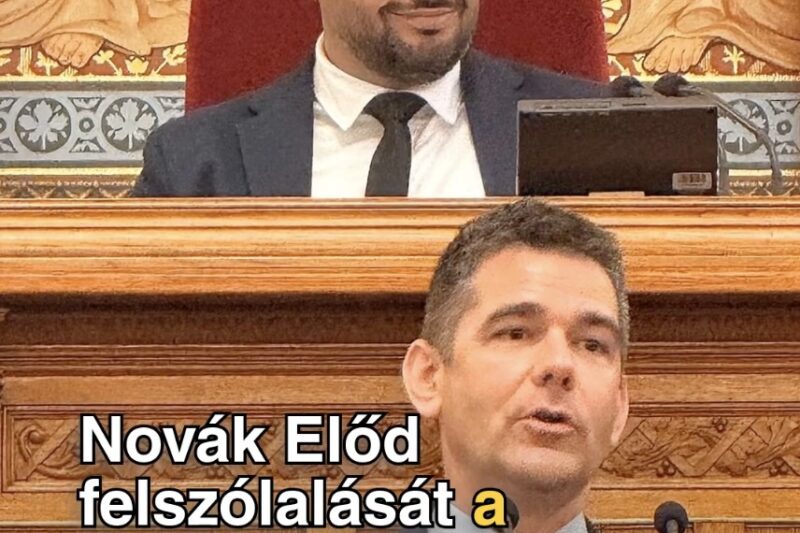 Novák Előd felszólalását a roma alelnök vezette le az Országgyűlésben