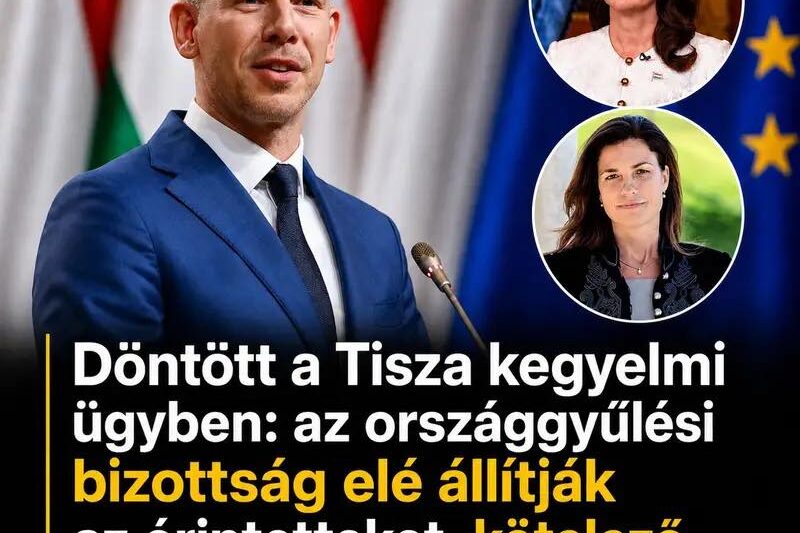 Döntött a Tisza kegyelmi ügyben: az országgyűlési bizottság elé állítják az érintetteket, kötelező lesz megjelenni